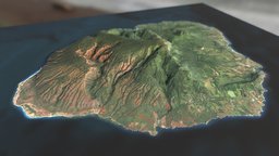 Kauai Island, Hawaii landscape, tropical, island, ocean, satellite, pacific, water, hawaii, volcano, volcanic, kauai, waimea, usa, sea, waipoo, garden-island