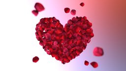HEART ROSE PETAL valentine, rose, wedding, party, coupe, petal