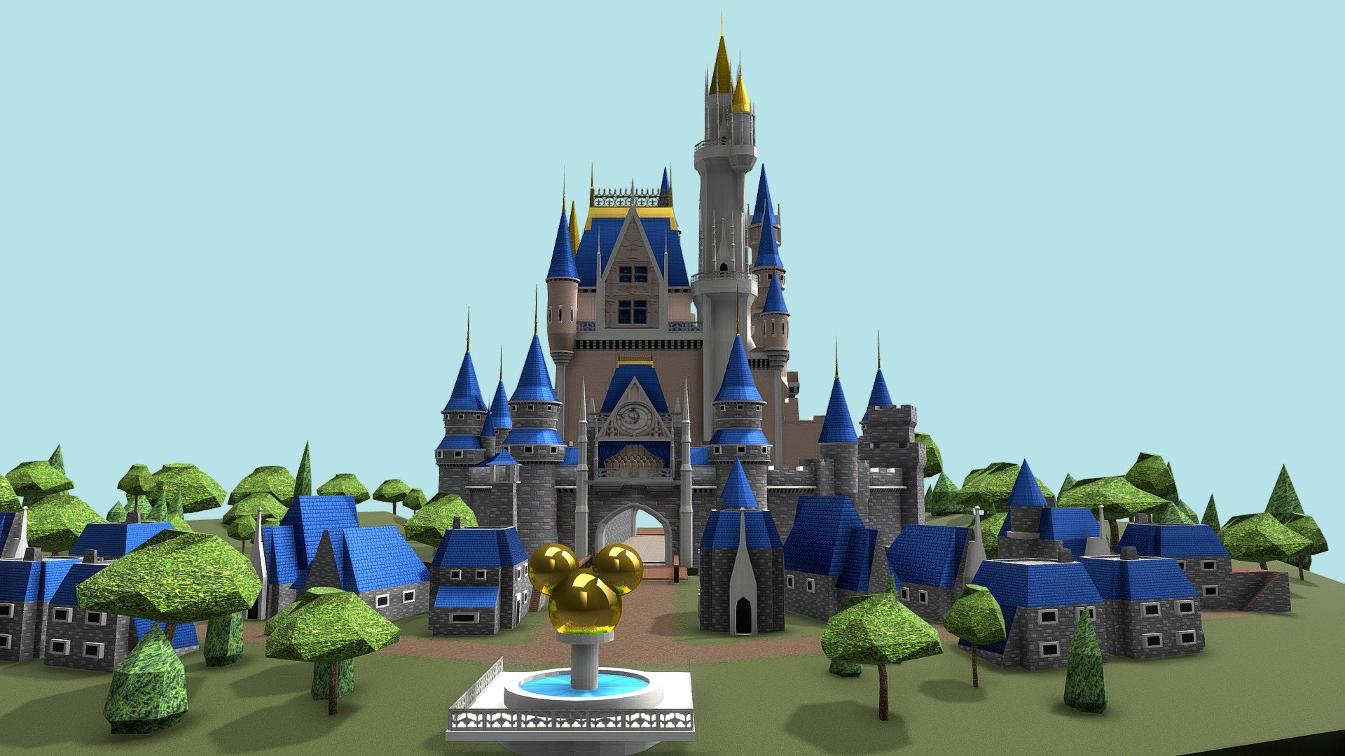 1 week project - 3P_Proj4_Joseph_St_Arnault_Disney_Castle - 3D model by JosephStA 3d model