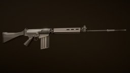 Low-Poly FN FAL fabrique-nationale, 762x51mm