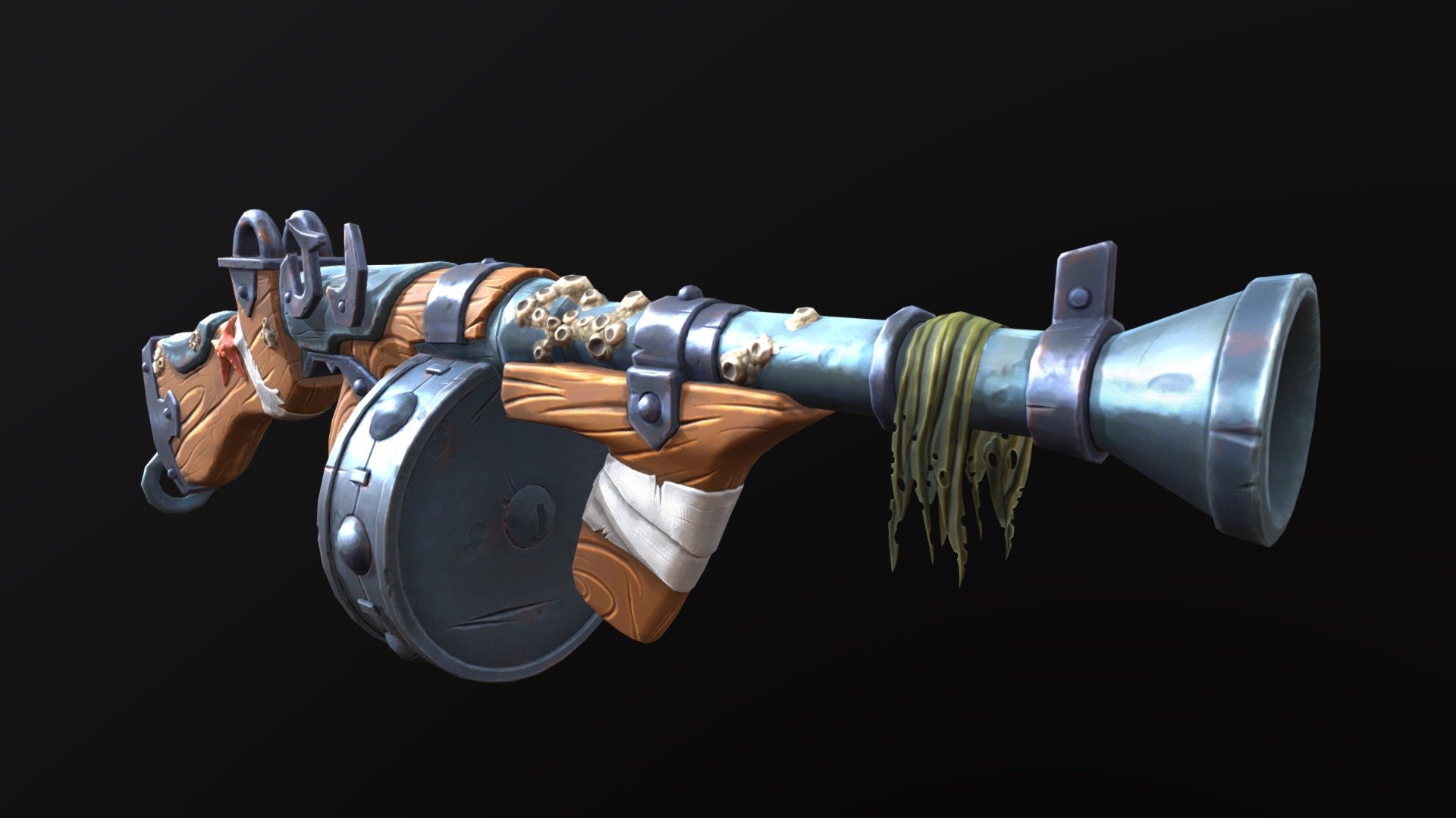 A stylized Thompson assault rifle made according to the concept 3d model