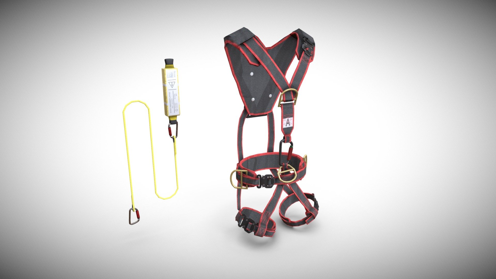 Climbing equipment pack.
-Harness
-Shock absorber and rope
-Carabiner
All texturized following PBR workflow.

Pack de equipamiento de escalada
-Arnes
-Absorbedor
-Mosqueton
Todo textturizado em PBR - Climbing Equipment Security Harness - 3D model by iShoNz (@Jonabafor) 3d model