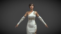 elf Priestess fashion, elf, accessories, clothes, new, arte, props, costume, real-time, woomen, character, modeling, game, 3d, blender, digital, 3dmax