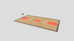 Basketball Court court, basketball, lowpoly, sport