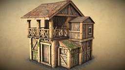 Romano-British House in Medieval London london, viking, medieval, game_asset, britain, roman, substancepainter, substance