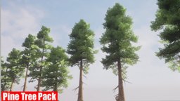Realistic Pine Pack tree, pine, unreal, best, foliage, models, engine, nature, sale, optimized, unity, stair, game, model