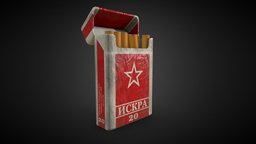 Old pack of cigarettes xnormal, pack, quixel, cigarette, tabacco, asset, blender3d