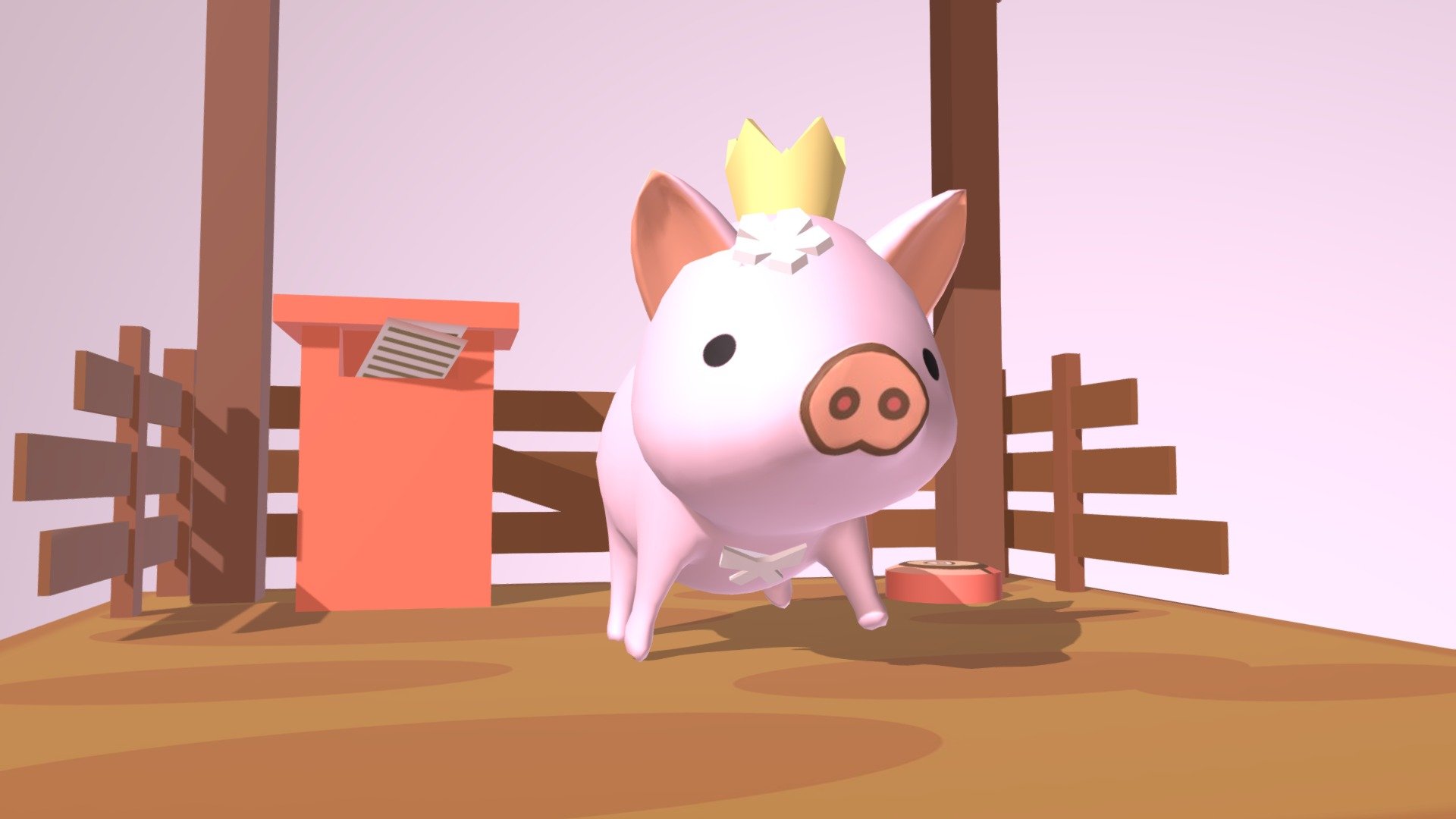 3D model from Joe's Pig farm game, just for studying - Mini Piggy - Download Free 3D model by QuangCao 3d model