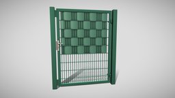 Green Garden Door (High-Poly) green, garden, rig, high-poly, blender-3d, vis-all-3d, 3dhaupt, software-service-john-gmbh, modular-components, animated, modular, rigged, door