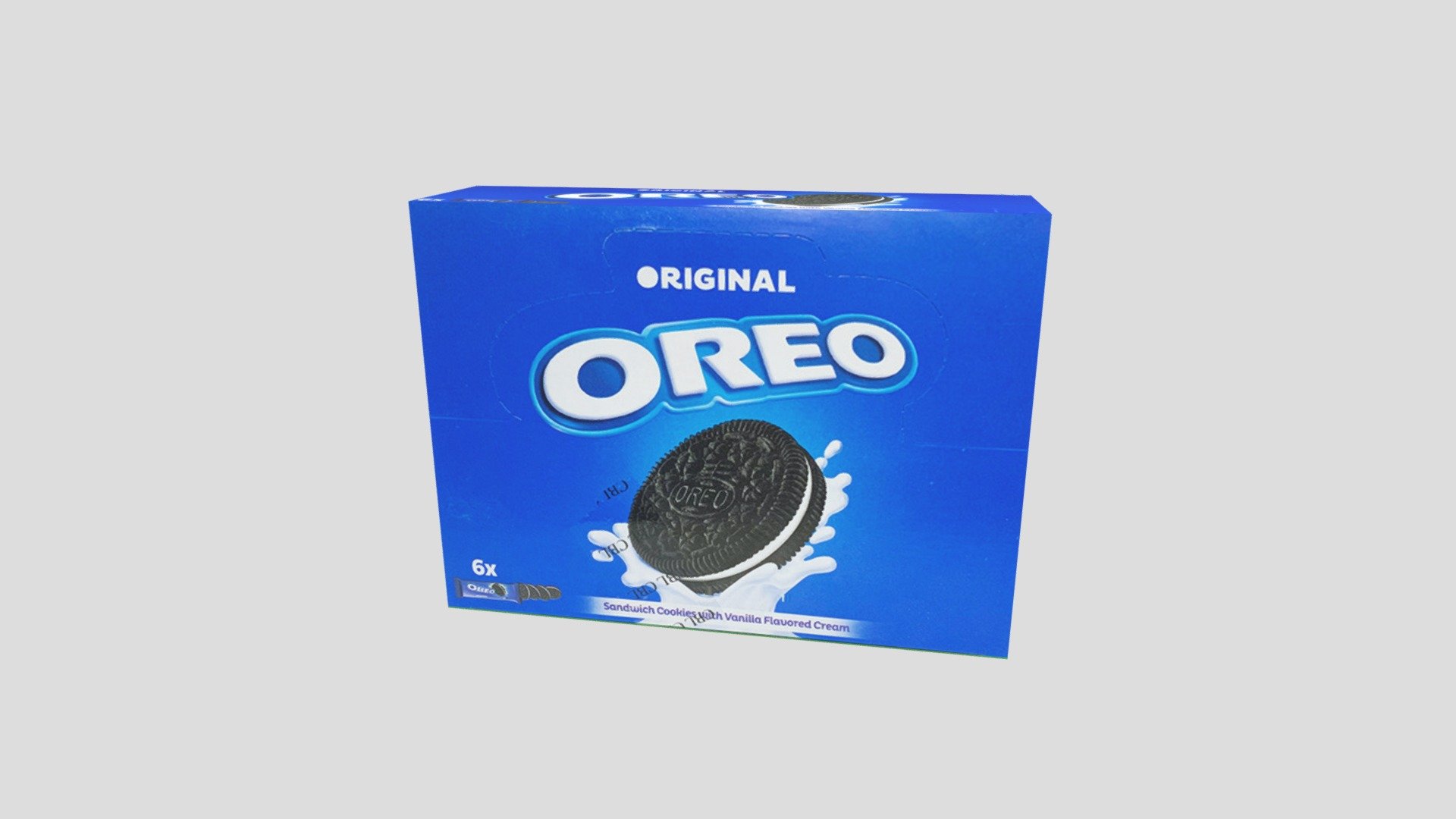 Oreo box model to integrate in your virtual, real environment, food scene and eating scene 3d model