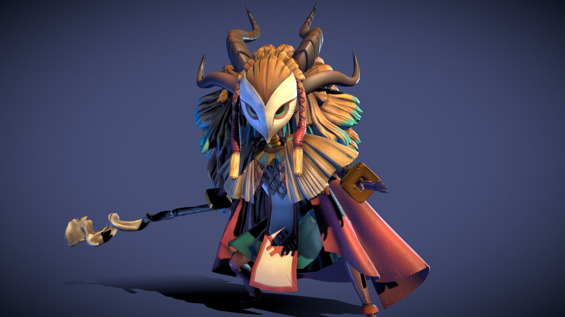 Tribal girl character sculpt - 3D model by ArattQuinze 3d model