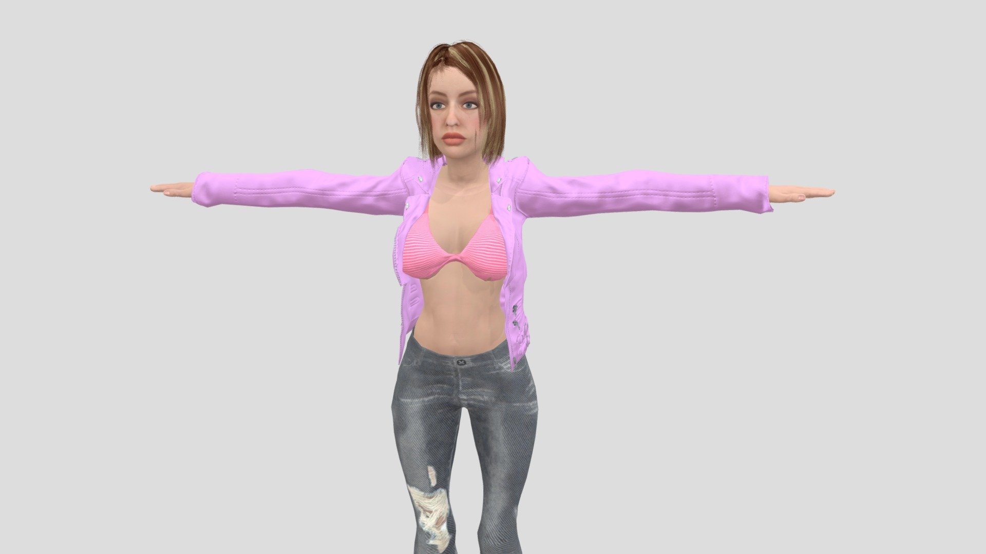 Realistic female character Rigged for film animation compatabe with Game engines lipsync ready 3d model