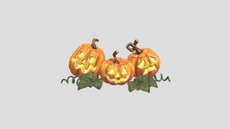 Carved-pumpkin-trio pumkin, pumkin-halloween, sppoky
