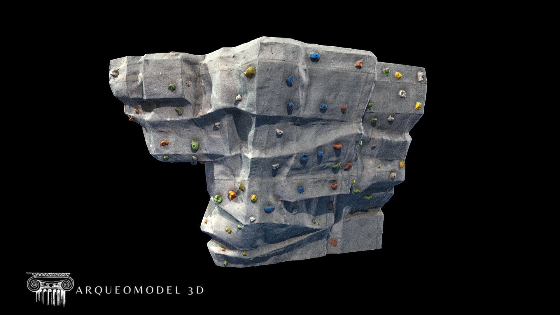 Roca central de las instalaciones de escalada del Rocodromo de VIANA.

Central boulder climbing wall instalations VIANA.

320 photos completely processed in Agisoft Metashape 3d model