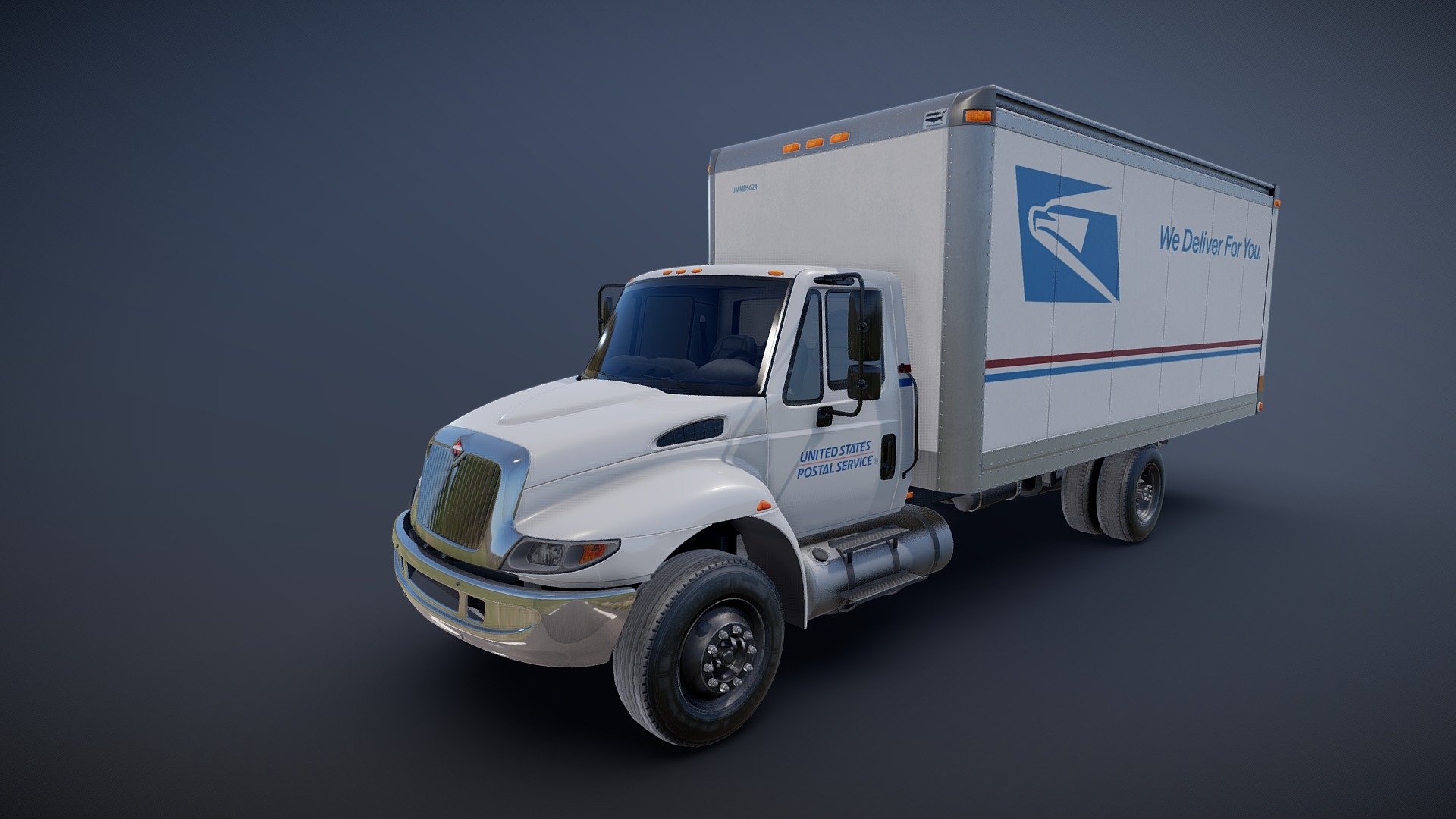 Mail box truck game ready model.

Full textured model with clean topology.

High accuracy exterior model

Different tires for rear and front wheels.

High detailed rims and tires, with PBR maps(Base_Color/Metallic/Normal/Roughness.png2048x2048 )

Model ready for real-time apps, games, virtual reality and augmented reality.

Asset looks accuracy and realistic and become a good part of your project 3d model