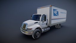 Mail box truck truck, transportation, van, traffic, transport, post, mail, shipping, service, cargo, auto, delivery, package, large, carrying, vehicle, car, city, street