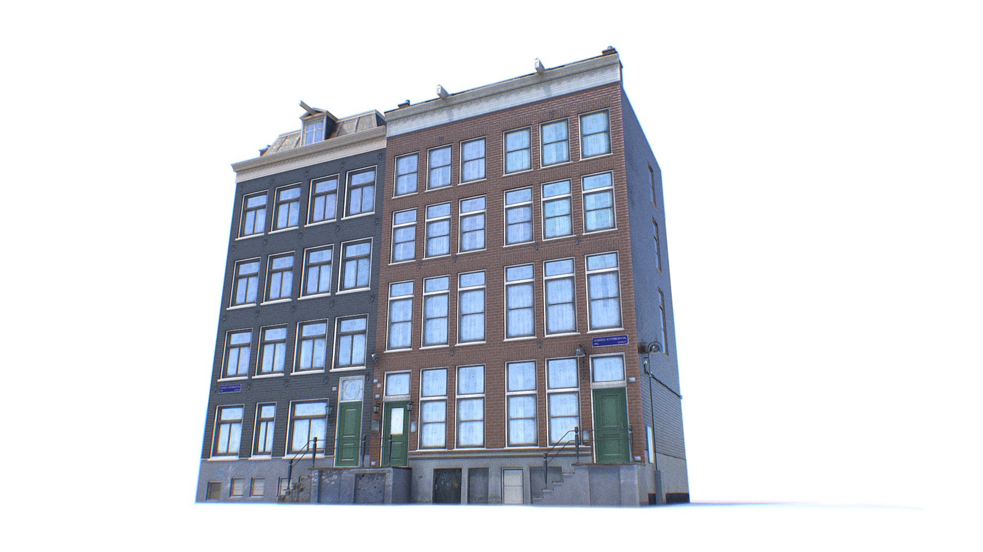 Amsterdam Classical Brick Building Realistic 3D Model - Amsterdam Building - Buy Royalty Free 3D model by Omni Studio 3D (@omny3d) 3d model
