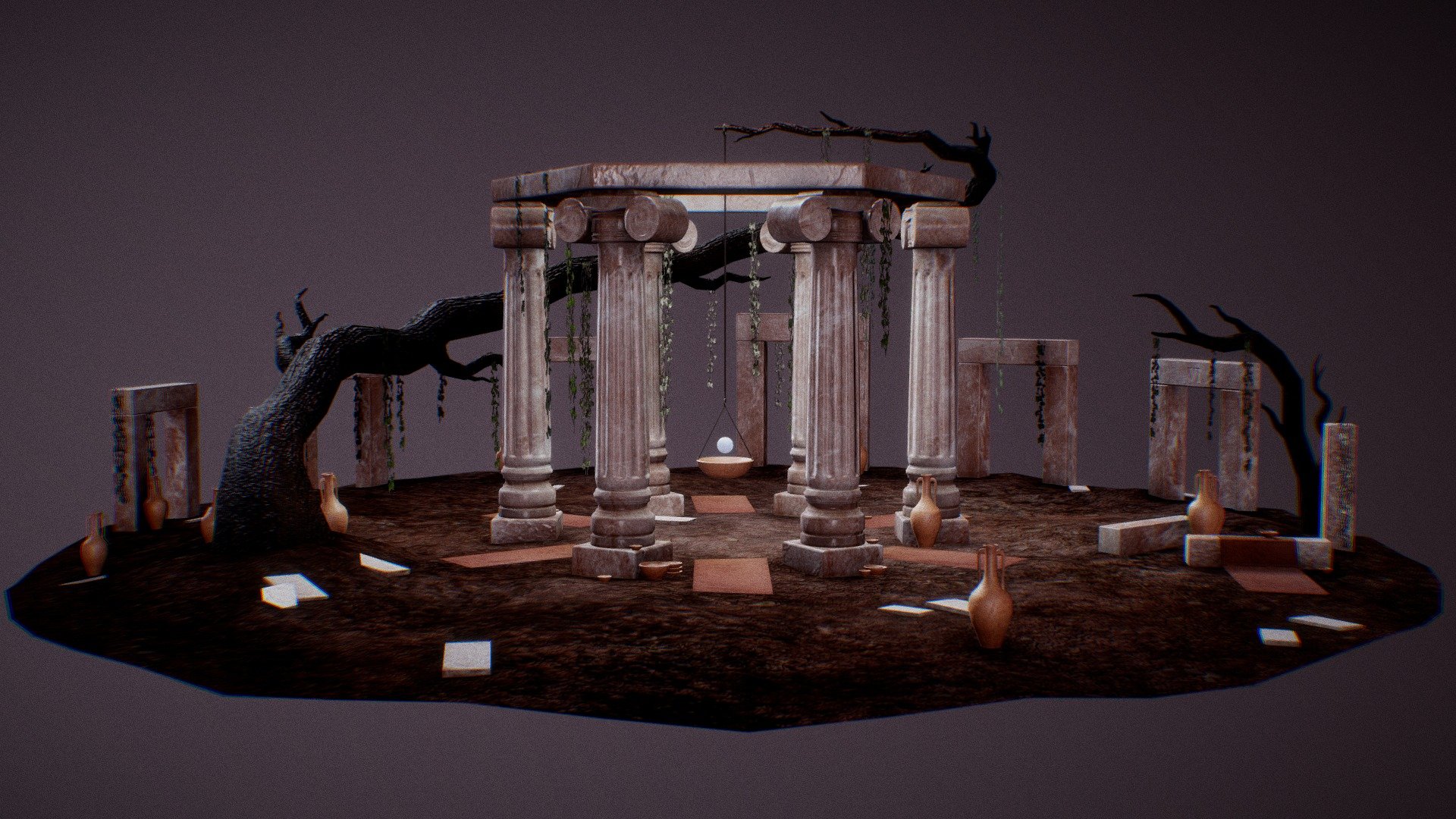 Leave a tribute of wine~ - Shrine of the Oracle - Download Free 3D model by Isabella Crowder (@IsabellaCrowder) 3d model