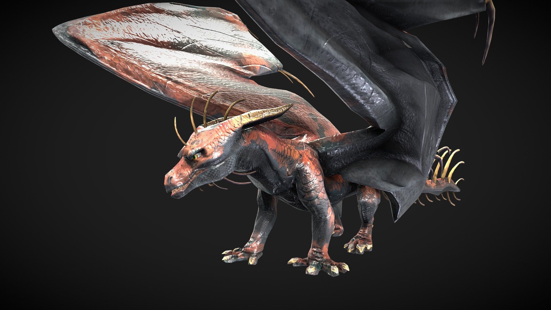 Something I've been working on for some time! This dragon is game ready and comes with 30 animations (With tweening included) 

Download Includes: .Blend File | .FBX File | Full Textures Folder

This also has a subdivision modifyer applied, so you can choose how high poly count you'd like for your game. Below is an example of how it'll look from close and afar based on your subdivision level.(Sub level stats shown does not include, eyes, teeth, gums, or horns)


 - Game Ready Dragon With 29 Animations - Buy Royalty Free 3D model by Jazzi Crystol (@JazziCrystol) 3d model