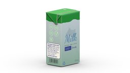 Supermarket Milk Carton 04 Low Poly PBR