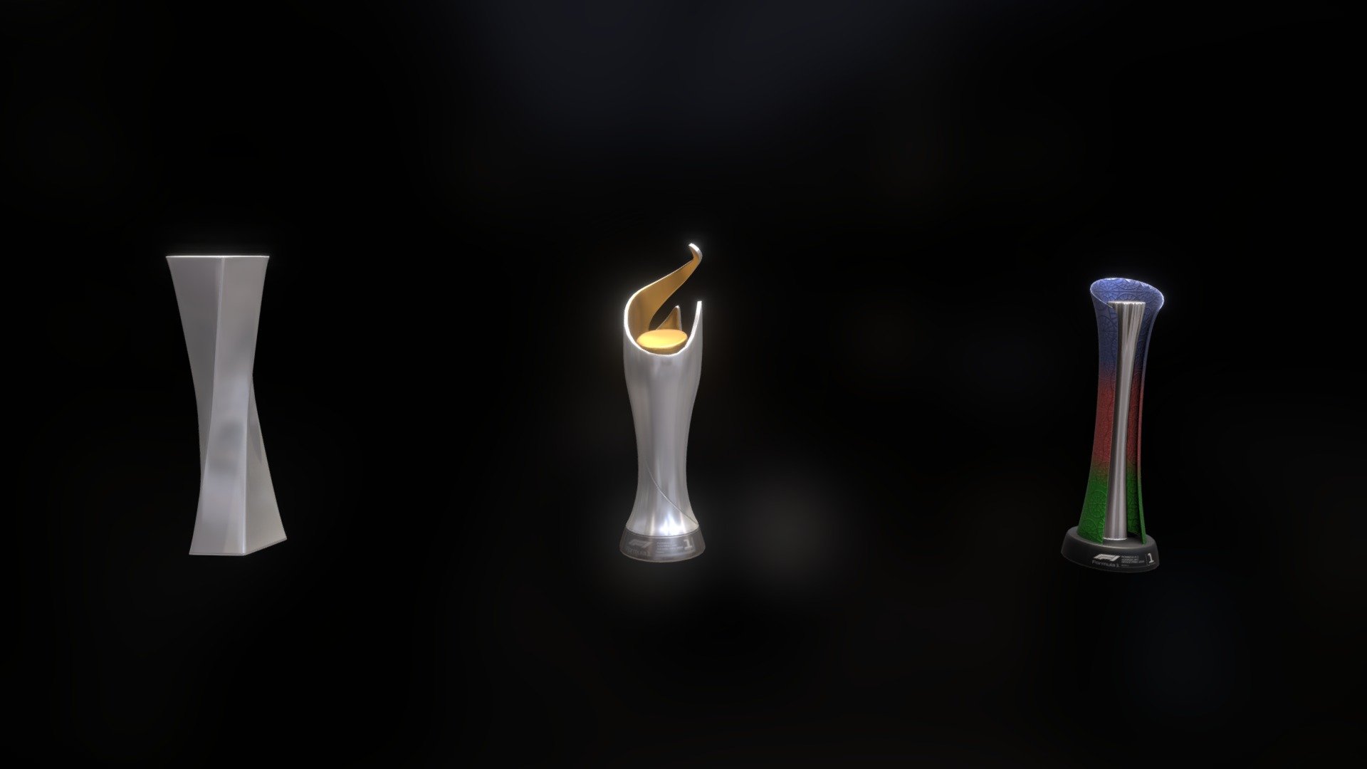 Trophies awarded to the winners of the 2018, 2021 and 2023 Azerbaijan Grand Prix in the Formula 1 Championship. The three models come in two versions, one with PBR textures in .blend .obj and .fbx files and another Watertight STL for 3D Printing.

PBR Textures 2048x2048:





Albedo




Roughness




Metallness




Normal




AO


 - F1 Trophy - Azerbaijan Fomula 1 GP - Buy Royalty Free 3D model by Machine Meza (@maurib98) 3d model