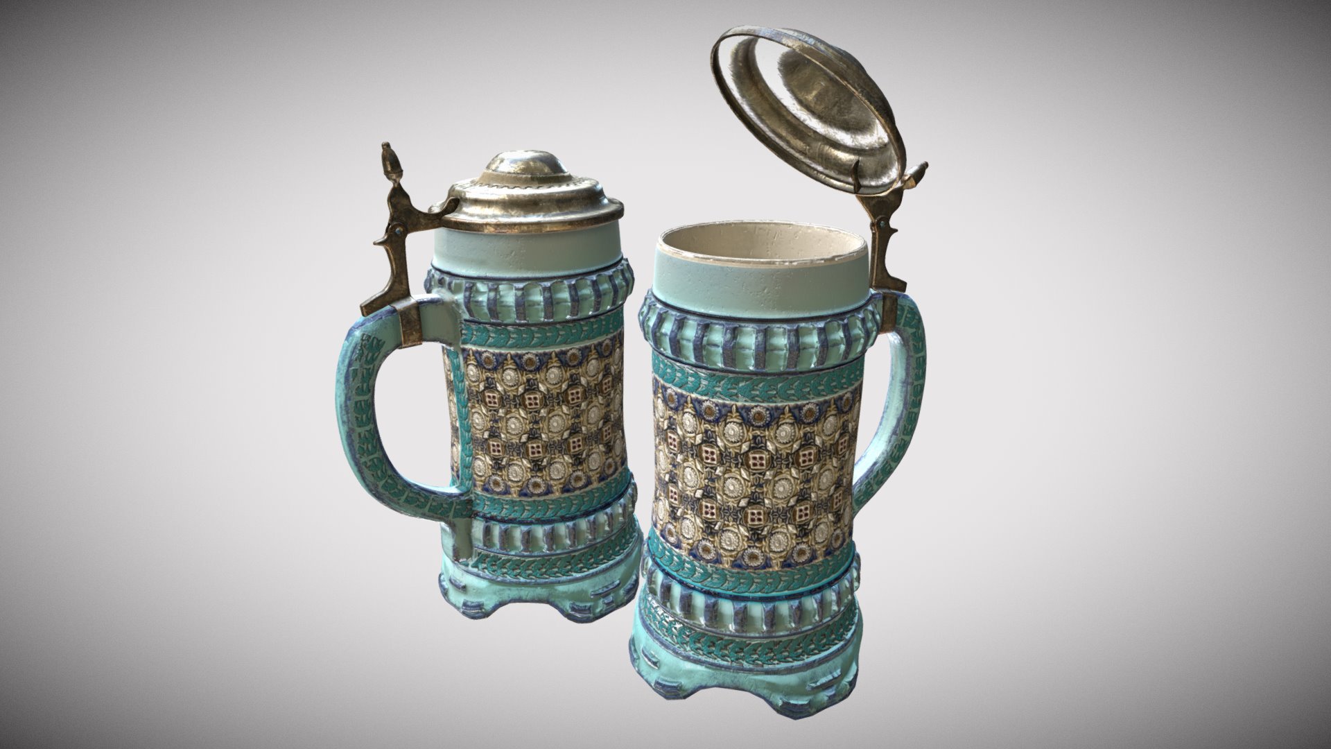 PBR Specular/Glossiness - Only One Material 2k

 Diffuse

 Gloss

 Normal

 Specular 
* Ambient Occlusion Ao - Beer Jugs - 3D model by Francesco Coldesina (@topfrank2013) 3d model