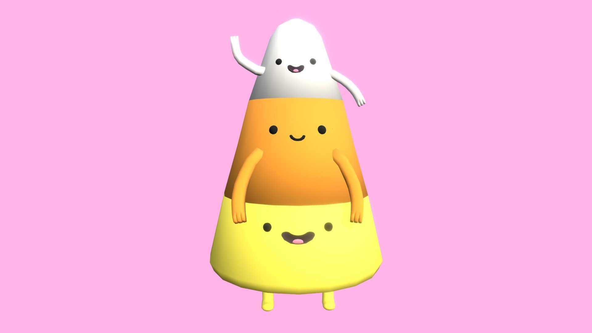 Candy Corn citizen from the Candy Kingdom in the series, Adventure Time! - Candy Corn - 3D model by Vatzel 3d model
