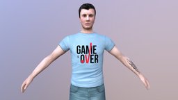 MAN 43 -WITH 250 ANIMATIONS body, hair, boy, people, tattoo, scar, young, dress, scary, fbx, realistic, old, movie, gentleman, gents, mens, men, scared, tattooed, character, unity, game, 3dsmax, blender, lowpoly, man, animated, human, male, rigged, highpoly, guy