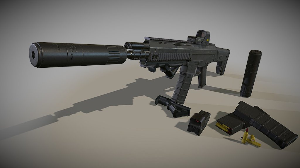 Contains separate models and textures for rifle, mag, scope and suppressor - Adaptive Combat Rifle - Download Free 3D model by doomsentinel 3d model