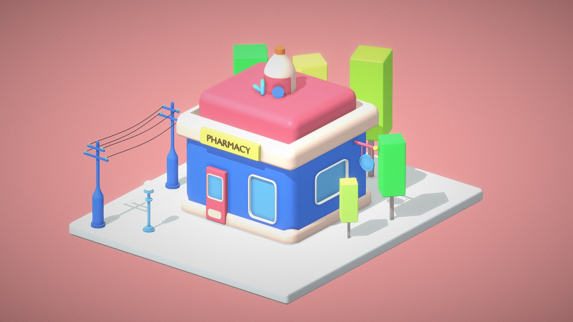 Low-poly Stylized Pharmacy


Used Softwares

    
      Modeling :
      Blender
    

     
      Texturing :
      Blender
    

 


You need any  type of 3D model? Let’s talk! 


My email: nizarzayto@gmail.com
 - Low Poly Stylized Pharmacy - 3D model by N1x 3d model