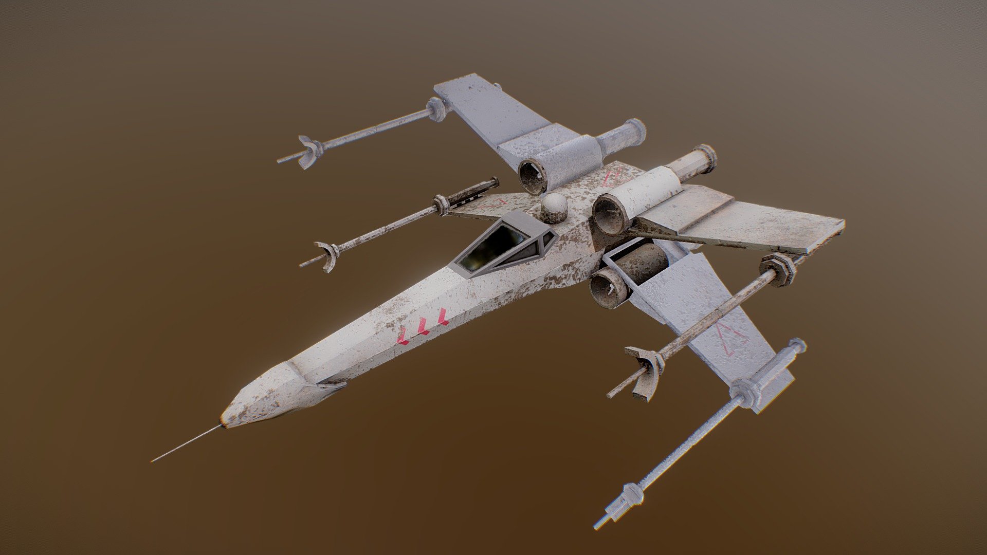 Low poly model of an XWing - X Wing - LowPoly - Download Free 3D model by m08Marian (@MarianaM08) 3d model