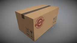 Low-poly Cardboard Box 3dcoat, realistic, box, marmoset, ue4, confidential, maya, low-poly, pbr, home