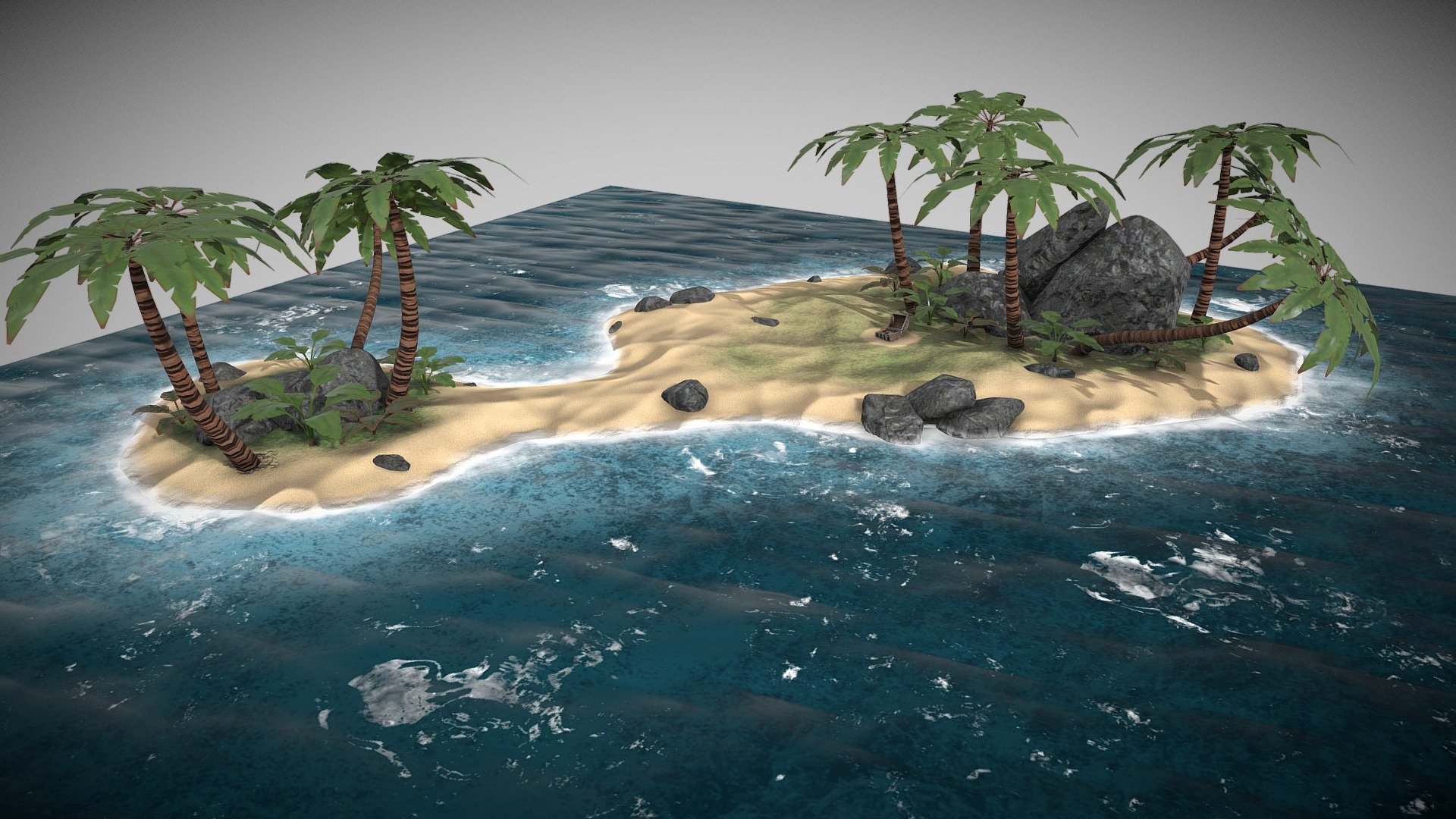 My own design for a Treasure Island in realistic style.
Everything is game-ready and optimized for mobile devices.
Model created in Blender 3D, Textured in Substance Painter.
Triangles: 19,958 - Treasure Chest Island - 3D model by Jan Klopotowski (@JanKlopotowski7) 3d model