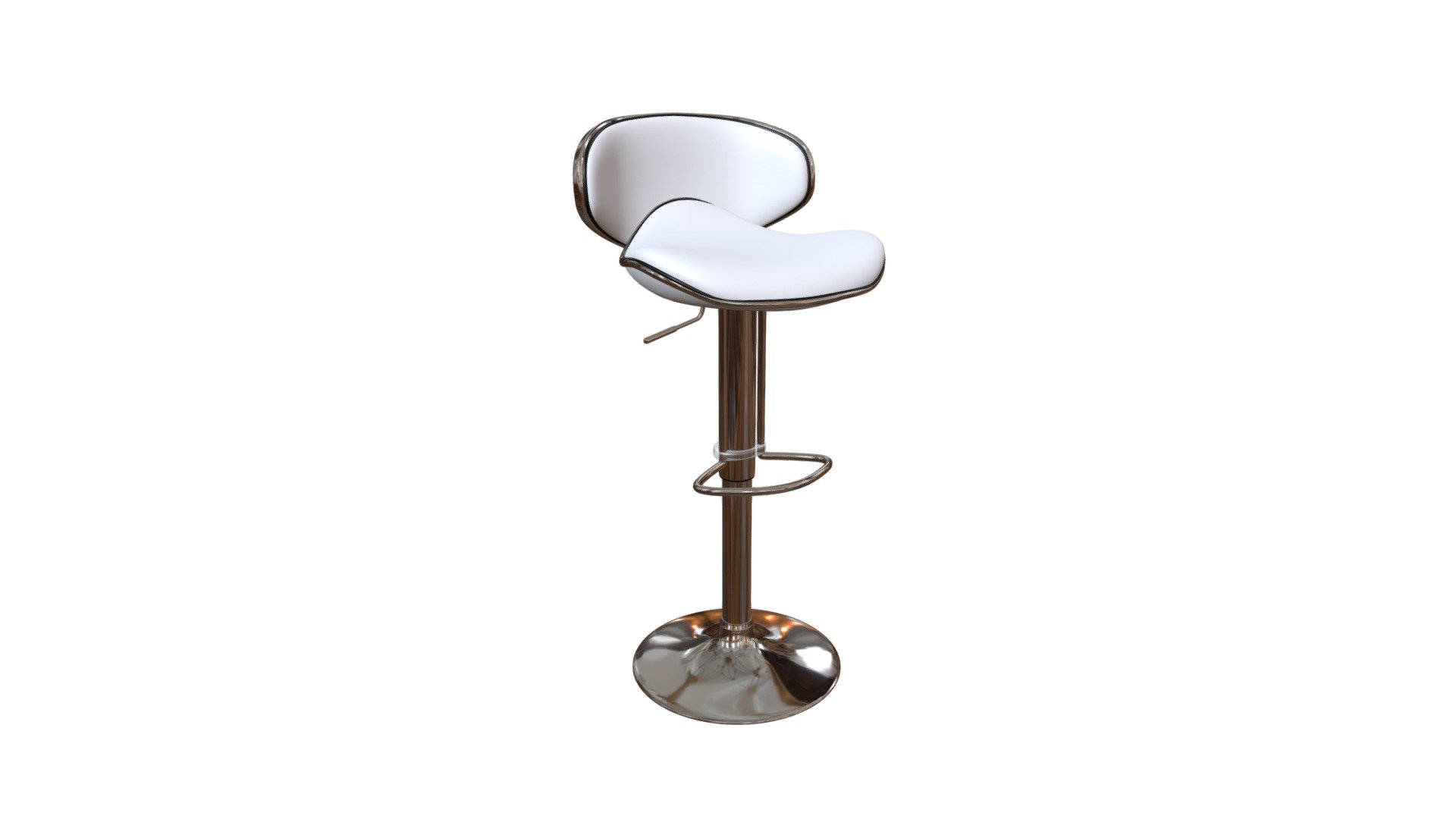 With high back and plush seat, the Fly has the most comfort for a barstool. It has a leatherette seat, a hydraulic piston, and an chrome plated foot rest and steel base. www.zuomod.com/fly-bar-chair-white - Fly Bar Chair White - 300131 - Buy Royalty Free 3D model by Zuo Modern (@zuo) 3d model
