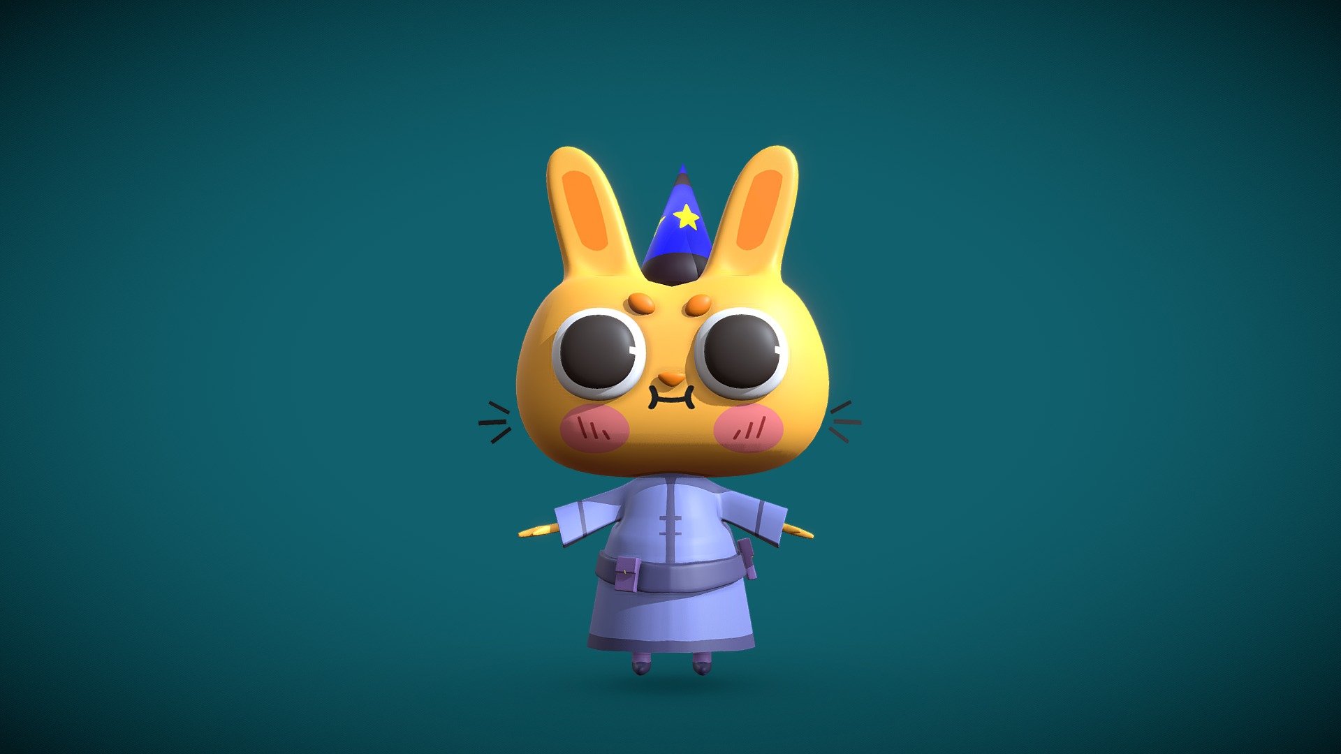 Rabbit Cartoon Character - 3D model by haidarzafermoayad 3d model