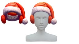 Cartoon High Poly Subdivision Christmas Hood hat, avatar, white, cap, cylinder, fashion, clothes, new, christmas, headphones, baked, subdivision, frames, fur, year, colorful, gradient, drops, headband, models3d, burgundy, nativity, pompom, baked-textures, bowler, earmuffs, diffus, texture, model, man, textured, clothing, black, highpoly, light, bowlerhat, facture