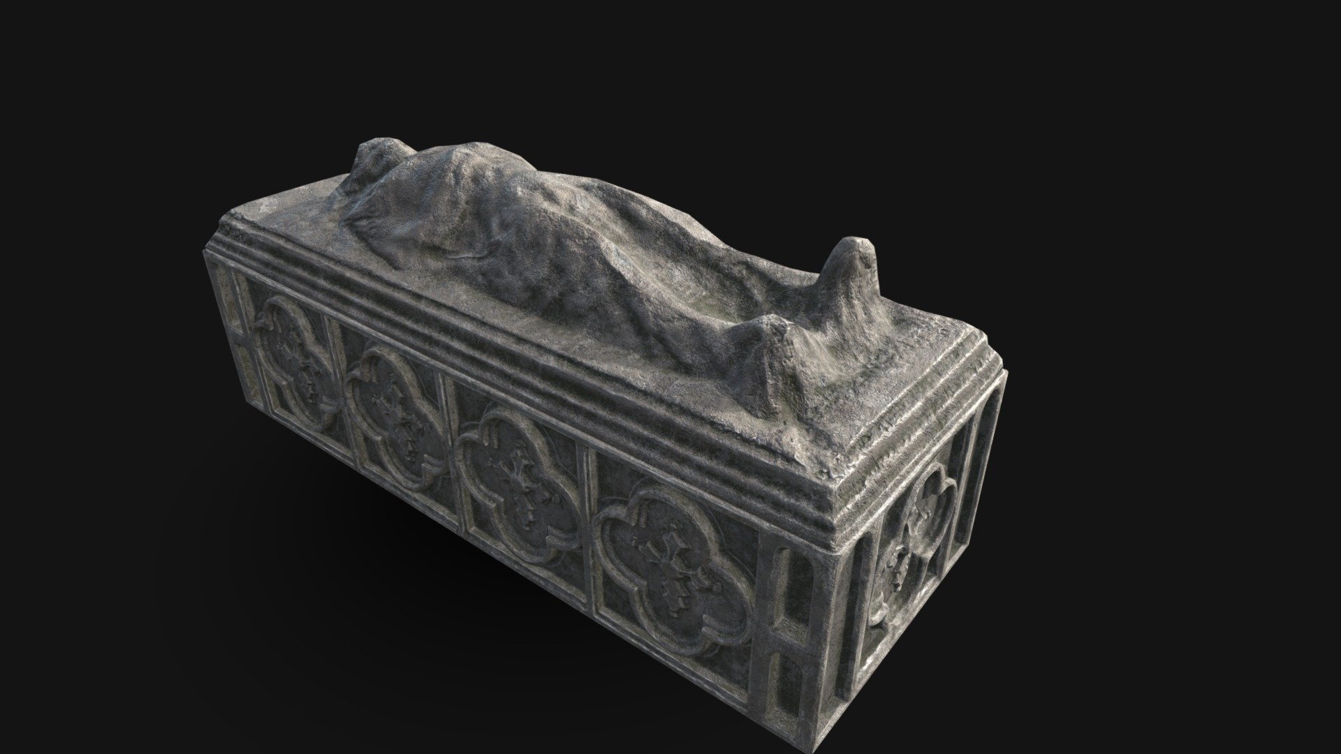 Medieval Gothic Crypt 3D Model. This model contains the Medieval Gothic Crypt itself 

All modeled in Maya, textured with Substance Painter.

The model was built to scale and is UV unwrapped properly. Contains a 4K and 2K texture set.  

⦁   33780 tris. 

⦁   Contains: .FBX .OBJ and .DAE

⦁   Model has clean topology. No Ngons.

⦁   Built to scale

⦁   Unwrapped UV Map

⦁   4K Texture set

⦁   High quality details

⦁   Based on real life references

⦁   Renders done in Marmoset Toolbag

Polycount: 

Verts 18274

Edges 35220 

Faces 16960

Tris 33780

If you have any questions please feel free to ask me 3d model