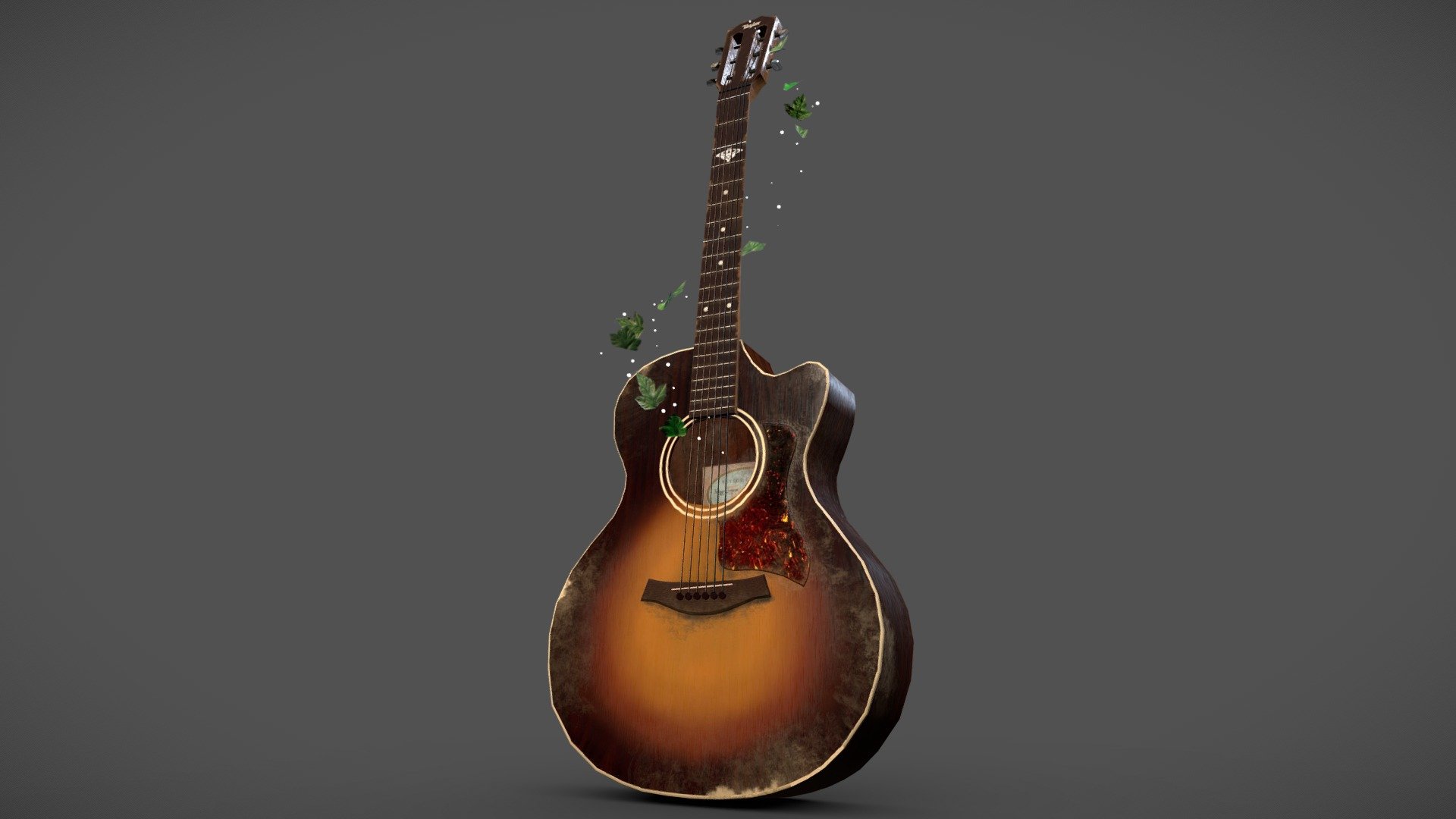 Made for a bigger project, this very special asset is one of those which I have loved to made it.
As the first 3d model made during my first steps as a streamer in Kick (https://kick.com/quimaera) I am so happy with the result.

Stay tunned for the next scene, where this guitar will be the main character&hellip;

Completely made in 3DsMax and Substance Painter &amp; Photoshop 3d model