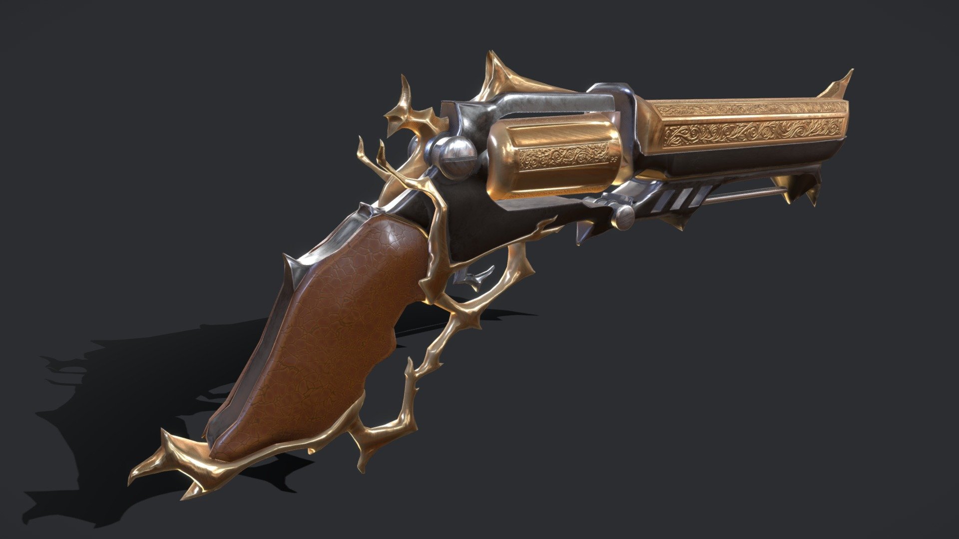 Fantasy Revolver created from scratch, concept art included.
Modelled with subdivision in Blender, Baked and painted in Substance Painter 3d model