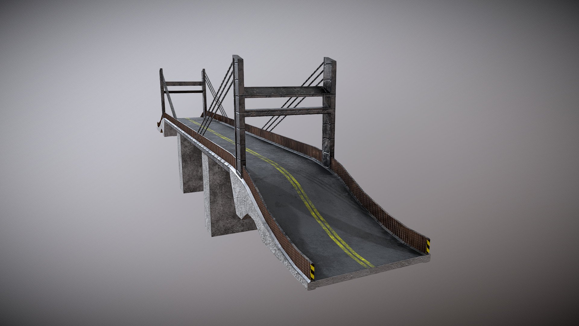 Dirty Bridge made with Blender and substance painter.. direct x normal maps I belive. 3d model