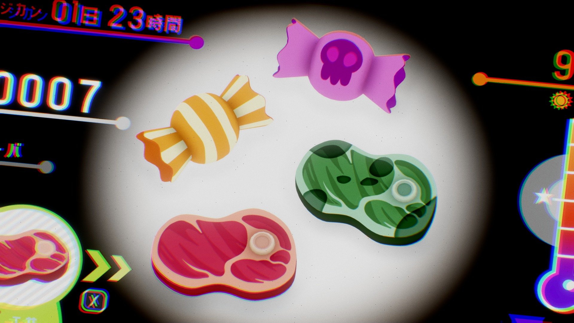 Fan art of a free game I made.

original game:
https://unityroom.com/games/baiyou-ameba - Good foods & Bad foods - 3D model by sachigyo 3d model