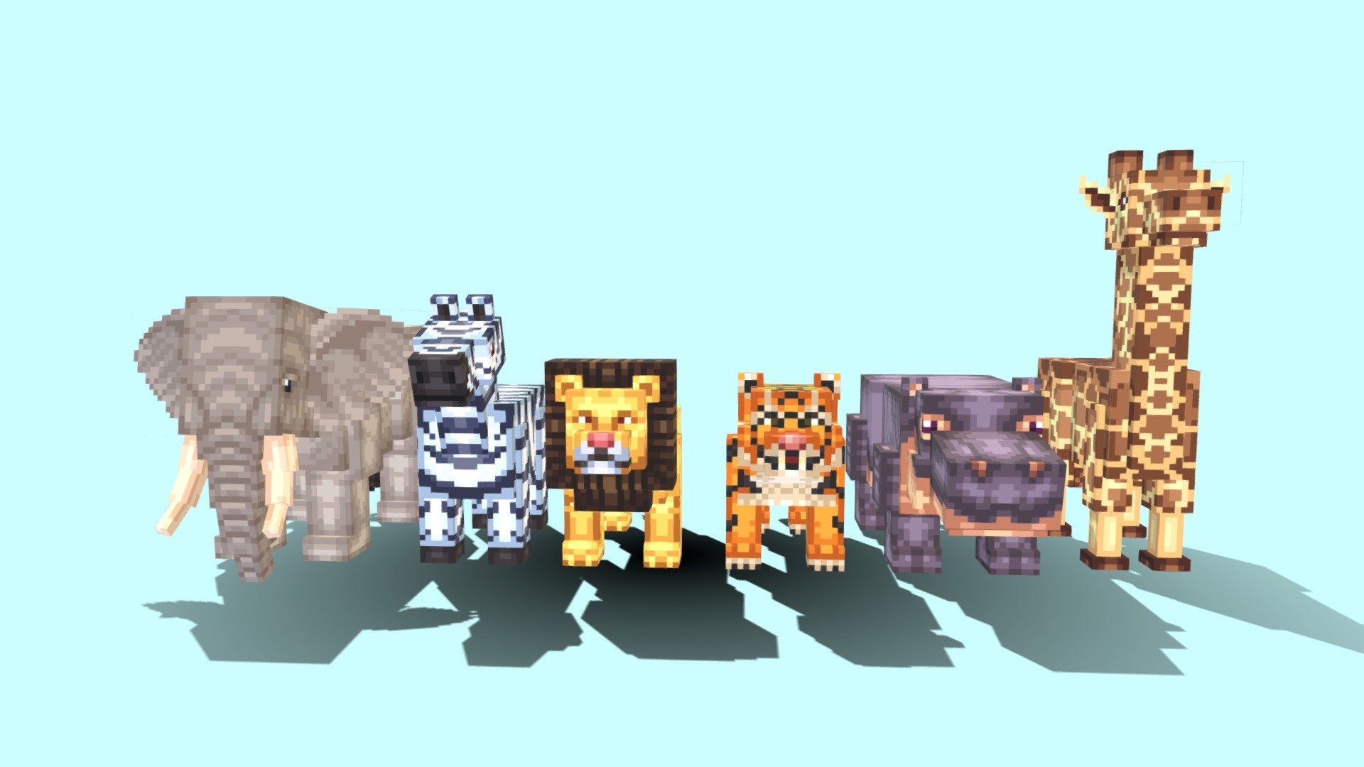 These are a few of my latest 3D models made in blockbench. I hope you like it! - Zoo Animals - 3D model by Fyrtarn (@ArtistFyrtarn) 3d model