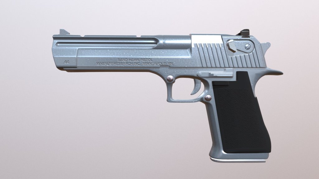 This is a detailed and textured model of the handgun desert eagle 3d model