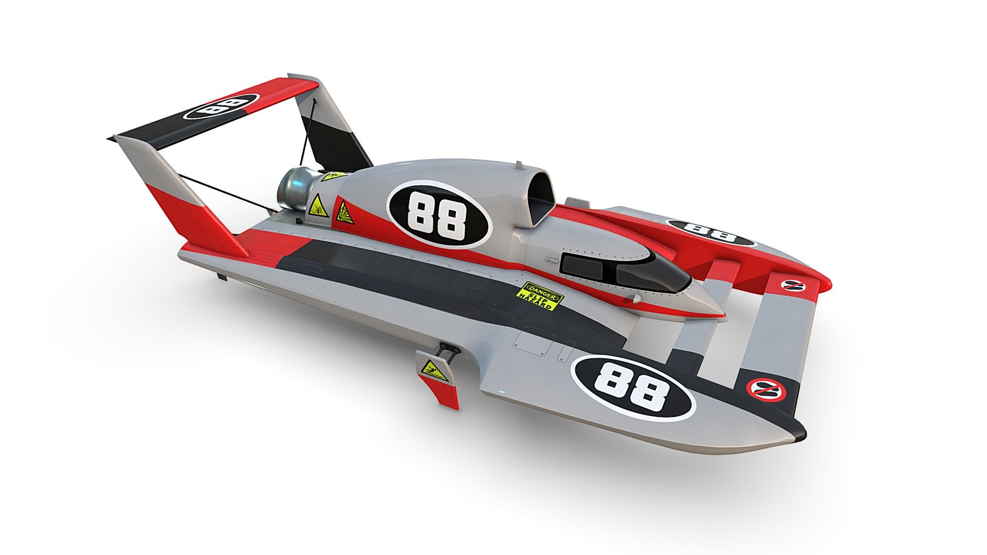 Hydroplane Racing Boat 88

Additional file contains: 19 x textures in native 4K for both PBR workflows: 2 x base albedo and 2 x base diffuse (versions with and without numbers and labels), 1 x AO, 1 x roughness, 1 x metalness, 1 x specular albedo, 1 x specular diffuse, 1 x gloss, 1 x bump, 4 x norm DX and 4 x norm GL (with 4 x different normal map  intensities per DX and GL dependent on your shader and ingame lighting). Contained are also the file formats .fbx, .obj, .dae, .3ds, .blend and .max (native 2014) 3d model