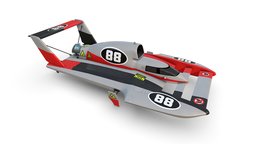 Hydroplane Racing Boat 88 powerboat, boats, fast, game-ready, hydroplane, motorboat, races, game-asset, watercraft, h1, speedboat, unlimited, speedboats, boats-game, lowpoly, racing, ship, raceboat, racing-game, lowpoly-boat, noai, racingboat, thunderboat, pbr-asset, game-boat
