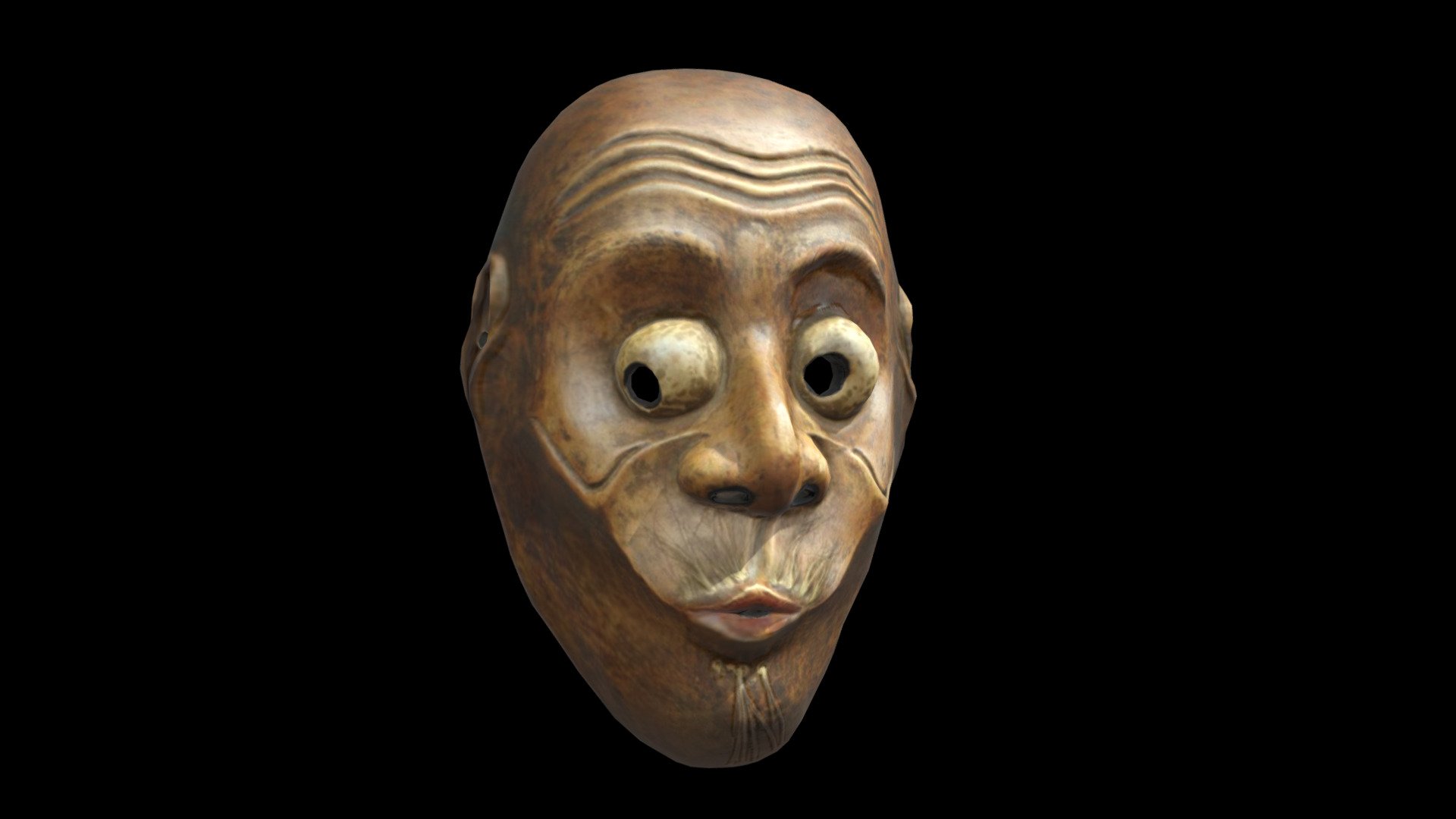 For realtime.

Additional files archive contains the high poly with vertex color - Usobuki Noh Mask - Buy Royalty Free 3D model by Silas Merlin (@silasmerlin) 3d model
