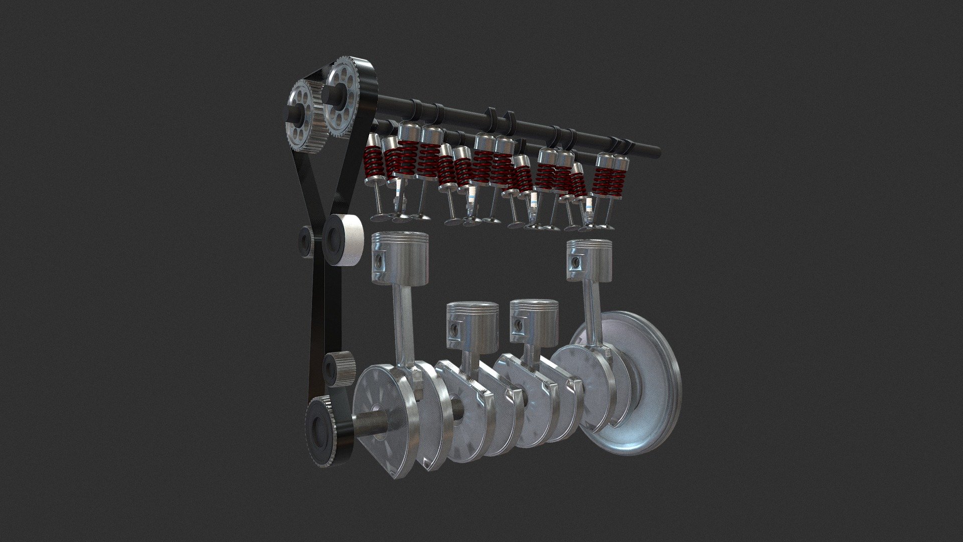 3D model of Animated Engine Parts
- Resolution of textures: 4096x4096
- Originally created with 3ds Max 2018 
- Textured created with Substance Painter 
- Unit system is set to centimeter.
- Riged Animtion in fbx and Max files
- Texture Set: 
Diffuse, Base Color, IOR, gloss, heigh, ior, normal, reflection, specular, AO, metallic, roughness
Special notes: 
- .fbx format is recommended for import in other 3d software. If your software doesn't support .fbx format, please use .3ds format; .obj, format was exported from 3ds Max. 
The geometry for .obj format is set to tris 3d model