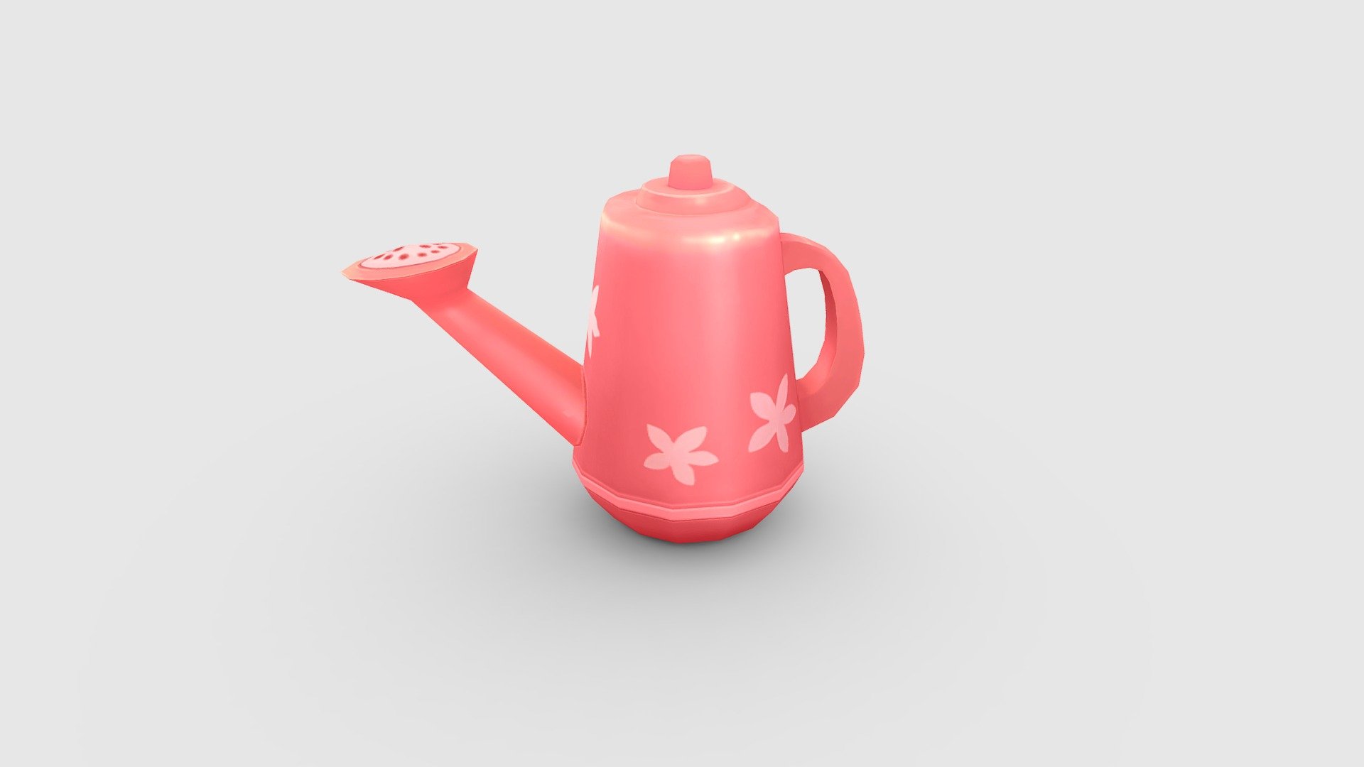 Cartoon pink watering pot Low-poly 3D model - Cartoon pink watering pot - 3D model by ler_cartoon (@lerrrrr) 3d model