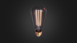 Edison Bulb lamp, bulb, fixture, edison, interior-design, modeling, asset, blender3d, light