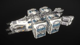 Colonization Ship starship, spacecraft, game-ready, colony, pbs, colonization, msgdi, asset, pbr, lowpoly, scifi, ship, space, spaceship, noai